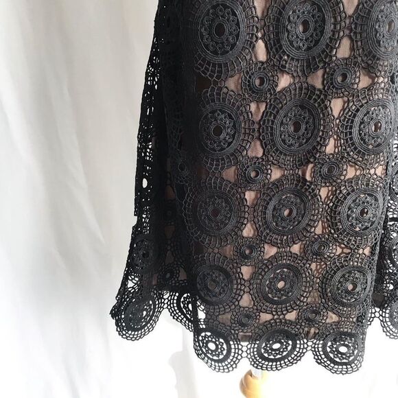 Free People black crochet layered dress Size 0 - Picture 3 of 10
